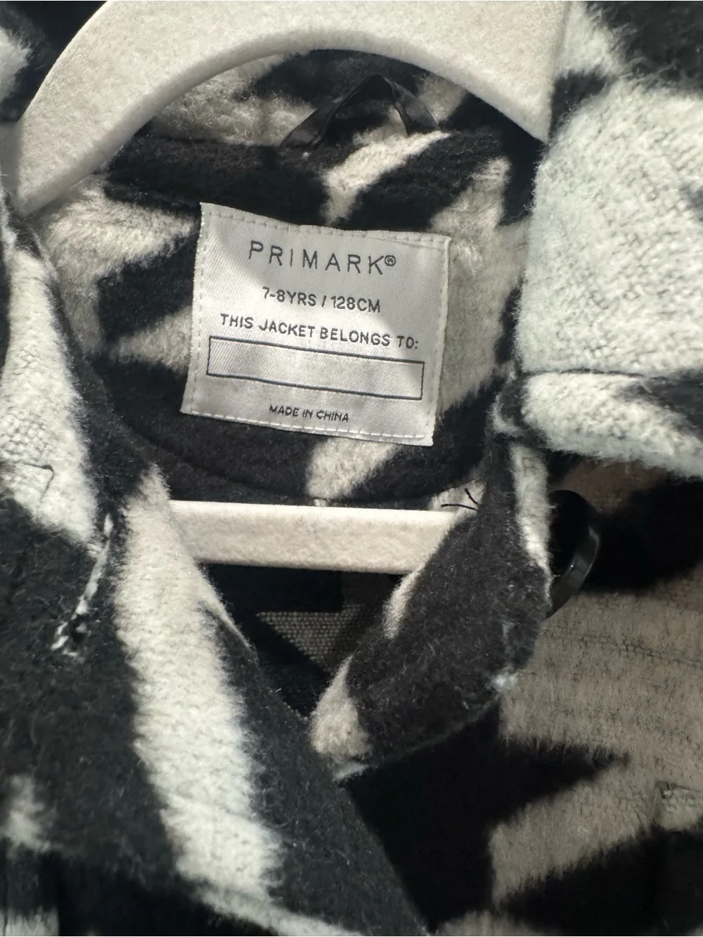 Primark Black & White Houndstooth Button-Front Shirt Jacket